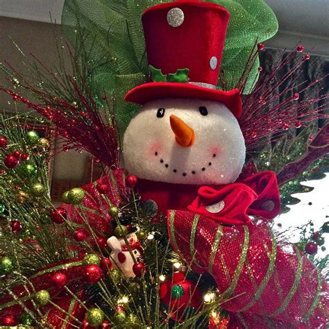 blue snowman tree topper|snowman tree topper hobby lobby.